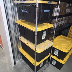 Costco Yellow Bin Racks - Stacks 5 Yellow Bins - 3 Available
