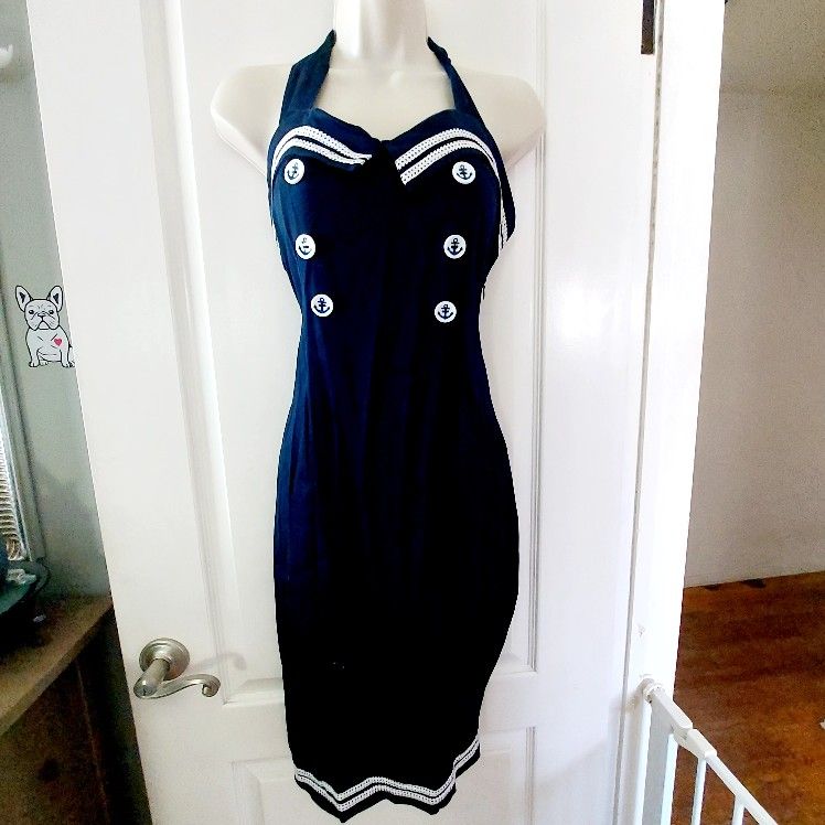 HOT Pinup Couture Rockabilly Sailor Vintage Dress - Main Image