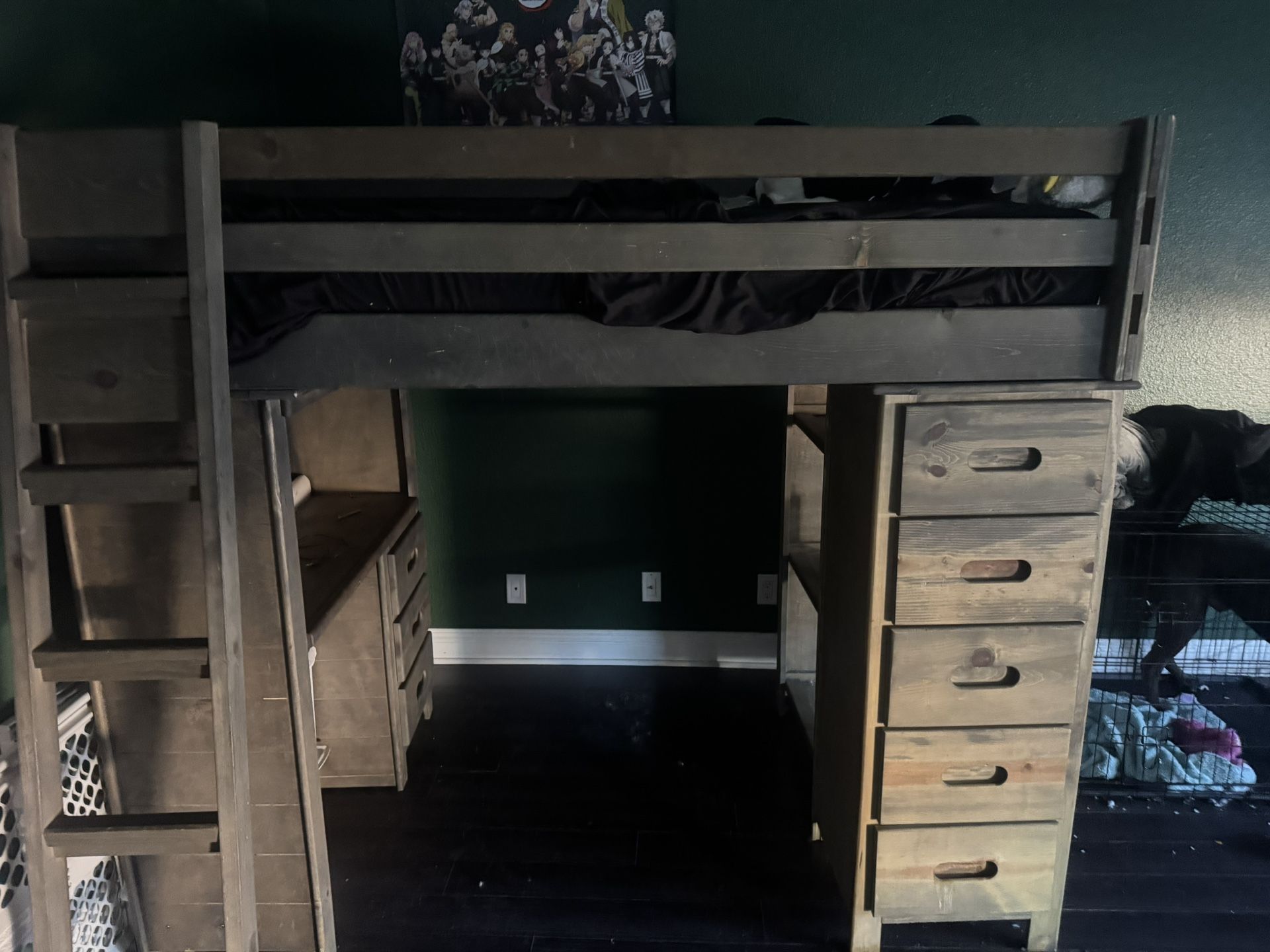 Twin Bunk Bed Real Wood With Mattress