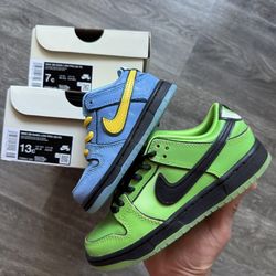 The Powerpuff Girls x Nike SB Dunk Low (sizes 7c & 13c)
