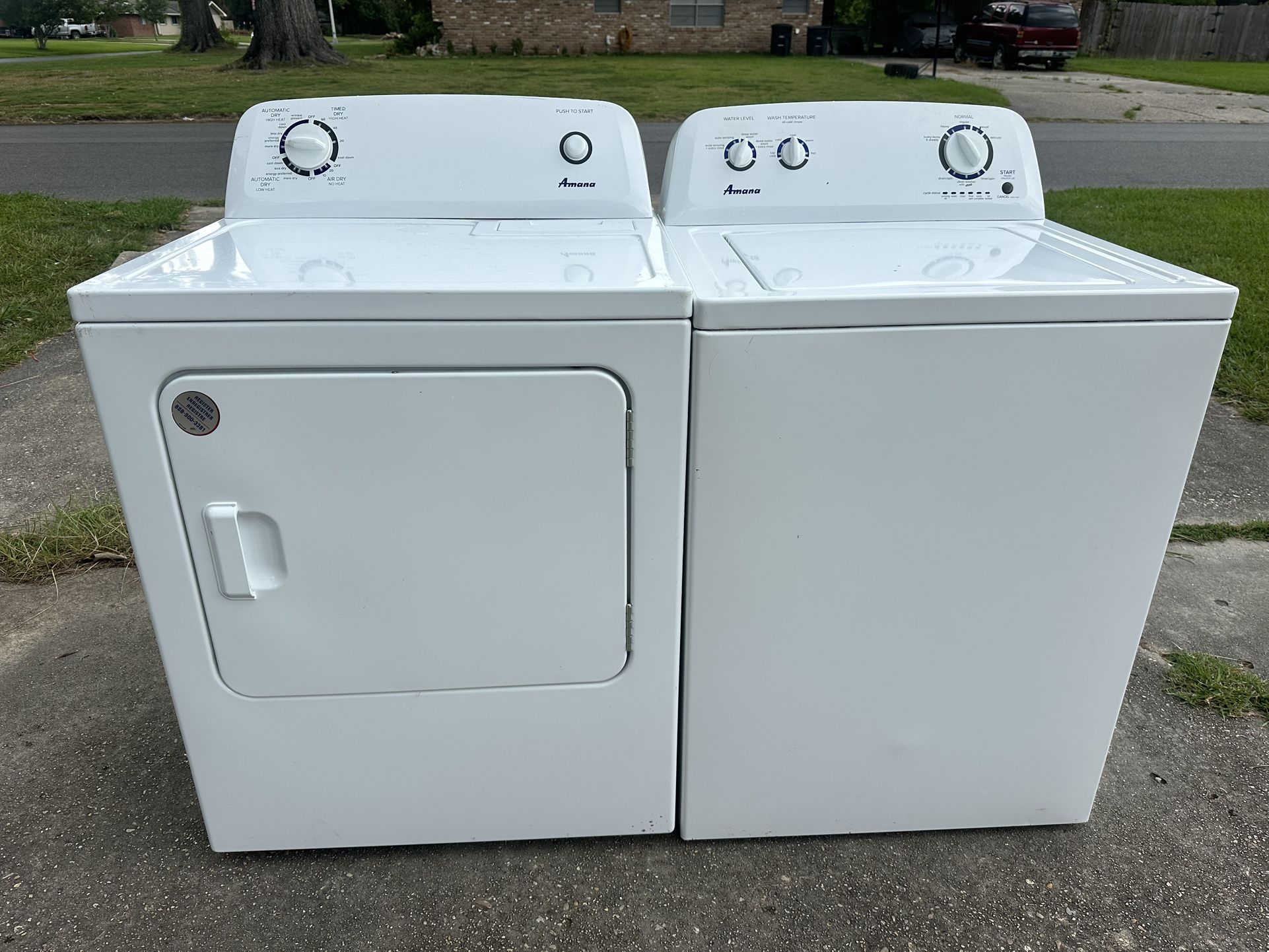 AMANA HE WASHER AND ELECTRIC DRYER MATCHING SET