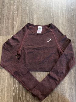 GymShark — Maroon Cropped Long Sleeve