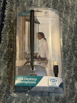 Logitech USB Desktop Microphone PC Laptop VOIP Skype Certified Silver Windows