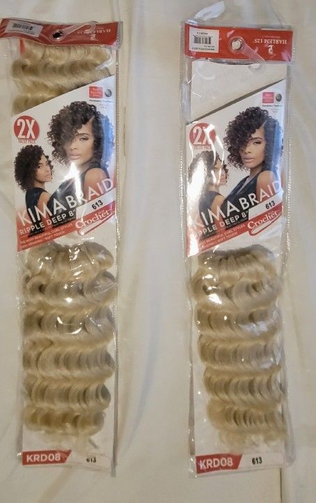 NWT WOMENS KIMA BRAID RIPPLE DEEP 8" 613 COLOR 1 1/2 PACKS