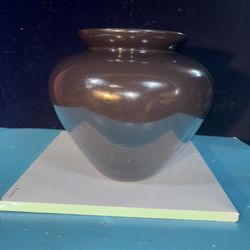 Large Black Glass Vase 