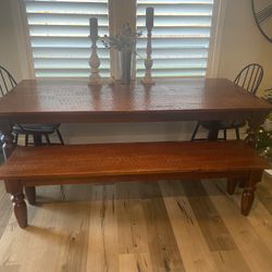 Farmhouse table and bench