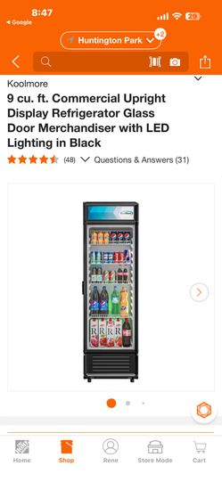Koolmore 22 in. Glass Door Merchandiser Refrigerator in Black - 9 Cu Ft