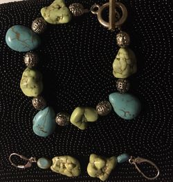 925 Raw Turquoise Set