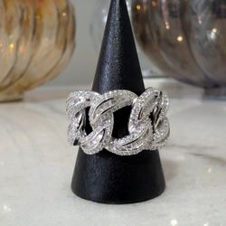 Solid .925 Sterling Silver Cuban Ring 