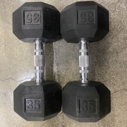 Pair Of 35 Pound Dumbbells 