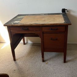 Vintage Wooden Teacher’s Desk 