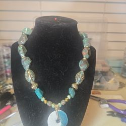 Nepal And Chrysocolla Handmade Necklace