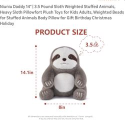3.5 Pound Sloth Weighted Stuffed Animal