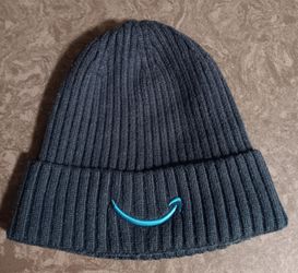 Unisex Amazon smile logo ribbed cuffed delivery Beanie navy blue 1 size fits all
