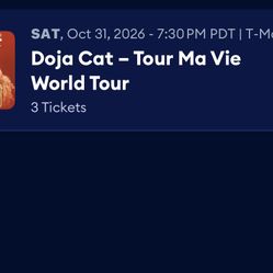 Selling 3 Doja Cat tickets!!
