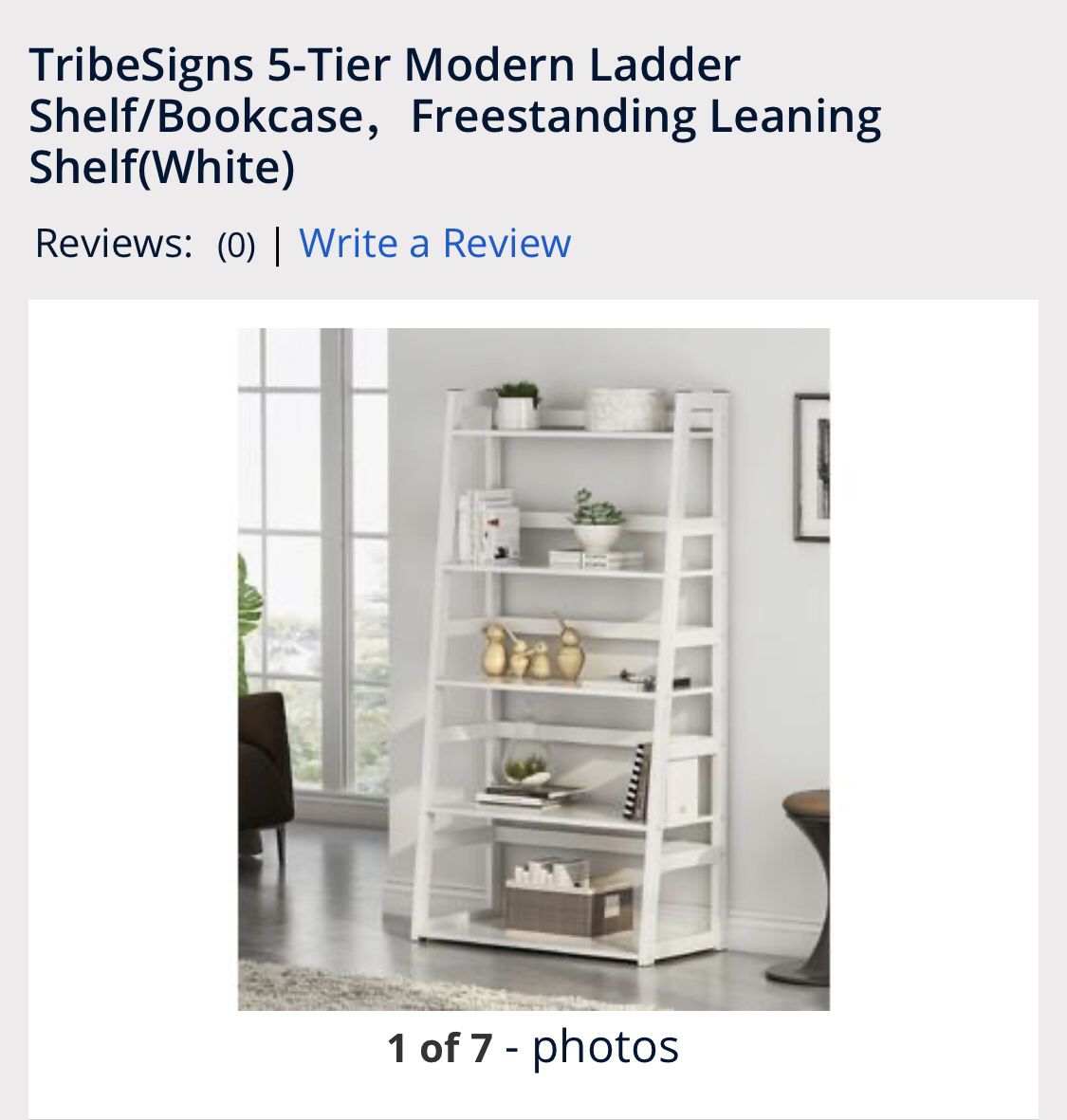 Tribesigns 5- tier modern ladder shelf/Bookcase brand new in the box