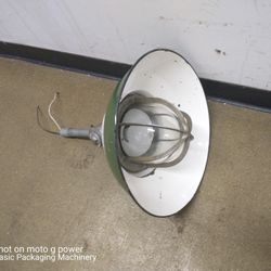 1 Vintage Benjamin Industrial Light 16" wide Explosion proof Green Porcelain Lamp 15" high This Vintage light is from indoor use Please Read The Whole