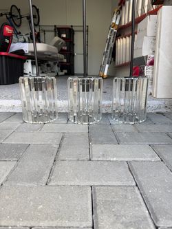 Set of 3 crystal pendant lights