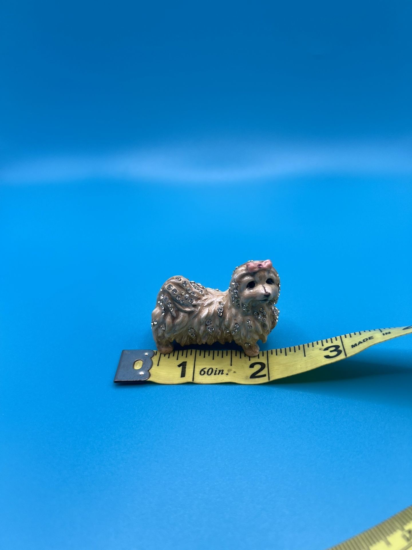 Jay Strongwater Maltese Dog Figurine Paperweight with Swarovski Crystals