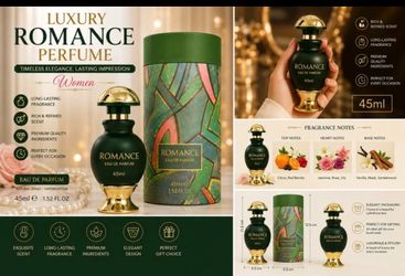 Romance Luxury Perfume for Women/Men 45ml–Light Fragrance Eau De Parfum in Elegant Green Bottle