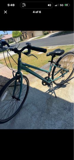 Teal Hybrid City Bike with Kickstand