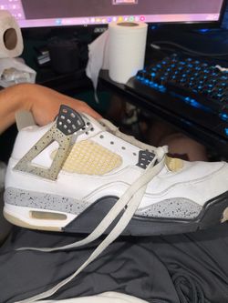 Air Jordan 4 White Cement Sneakers 2016 size 9