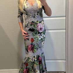 Dolce&Gabbana Floral Lace Mermaid Maxi Dress – Elegant & Feminine