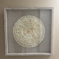 Gray Frame With White Flower Design Frame 