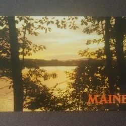 Maine Sunset New England Colour Vintage Collectible Postcard Post Card RPPC PC