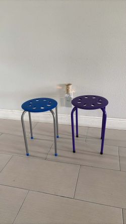 2 small tables both $12 or each one $6 color blue size 17.5”H x 12”