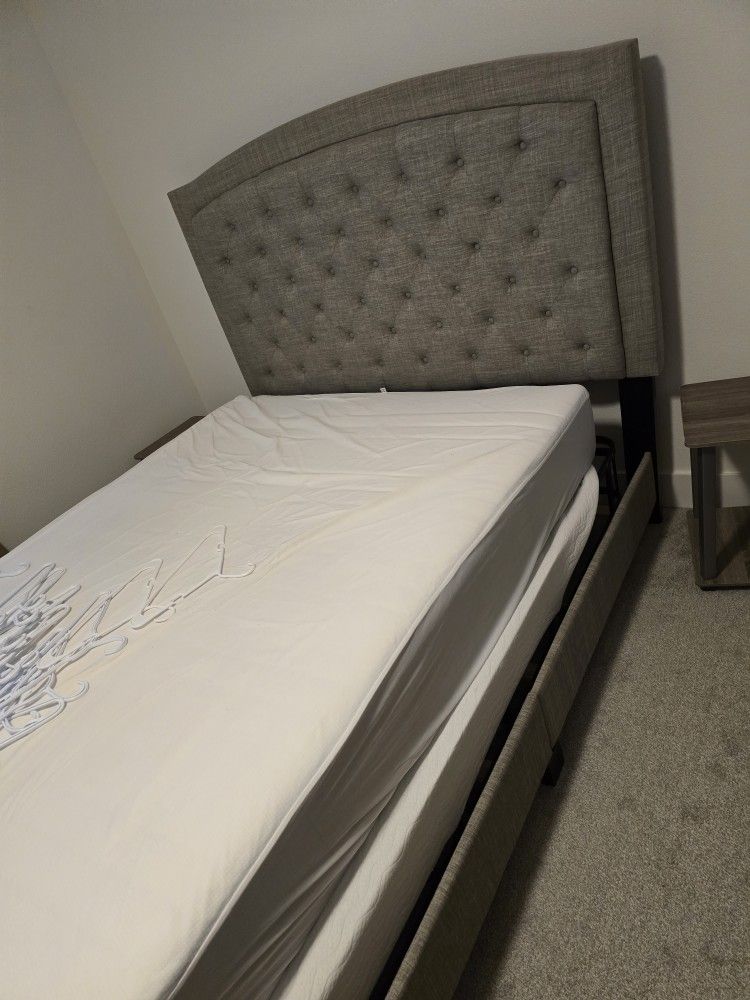 Queen Bed With Box Spring , No Mattress Included