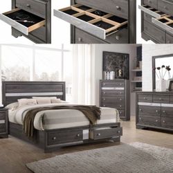 70% OFF on A Queen Size Platform Bedroom Set With Storage 