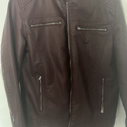 X-RAY Brand Mens Leather Wine Color Beautiful Biker Jacket