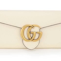 Gucci Marmont GG ivory GHW Wallet on A Chain