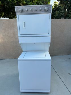 Whirlpool Stackable Washer And Dryer Electric 240V 27width x 32deep x 73high🚨👍2 MONTHS WARRANTY