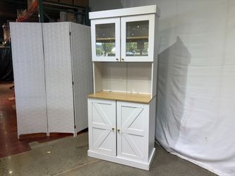 NEW! White Farmhouse Kitchen Pantry Hutch