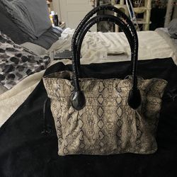 SNAKESKIN LARGE CAPACITY PURSE