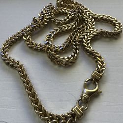 14K Gold Foxtail Necklace 24 Inches 