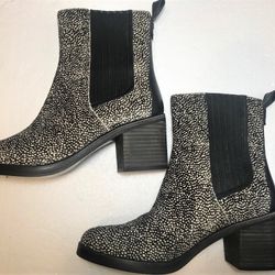 Ugg Exotic Calf Hair Animal Print Block Heel Boots