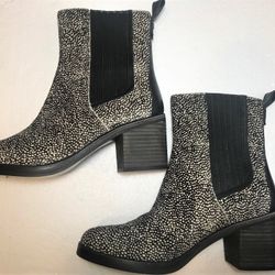 Ugg Exotic Calf Hair Animal Print Block Heel Boots