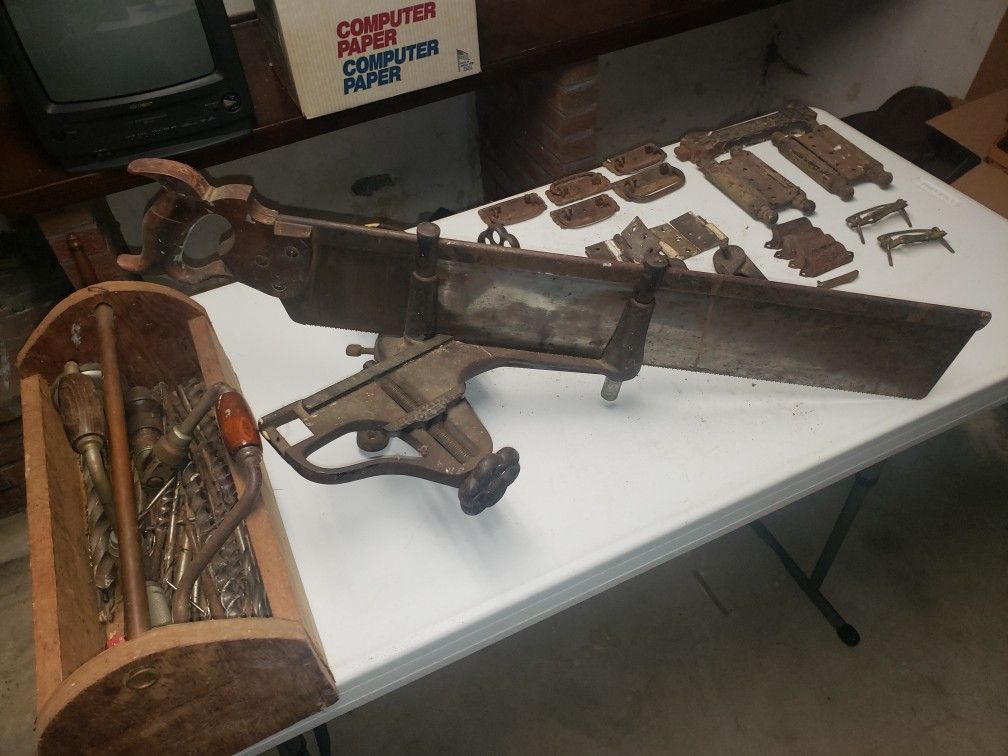 Antique Tool, Hinges, & Hardware Lot