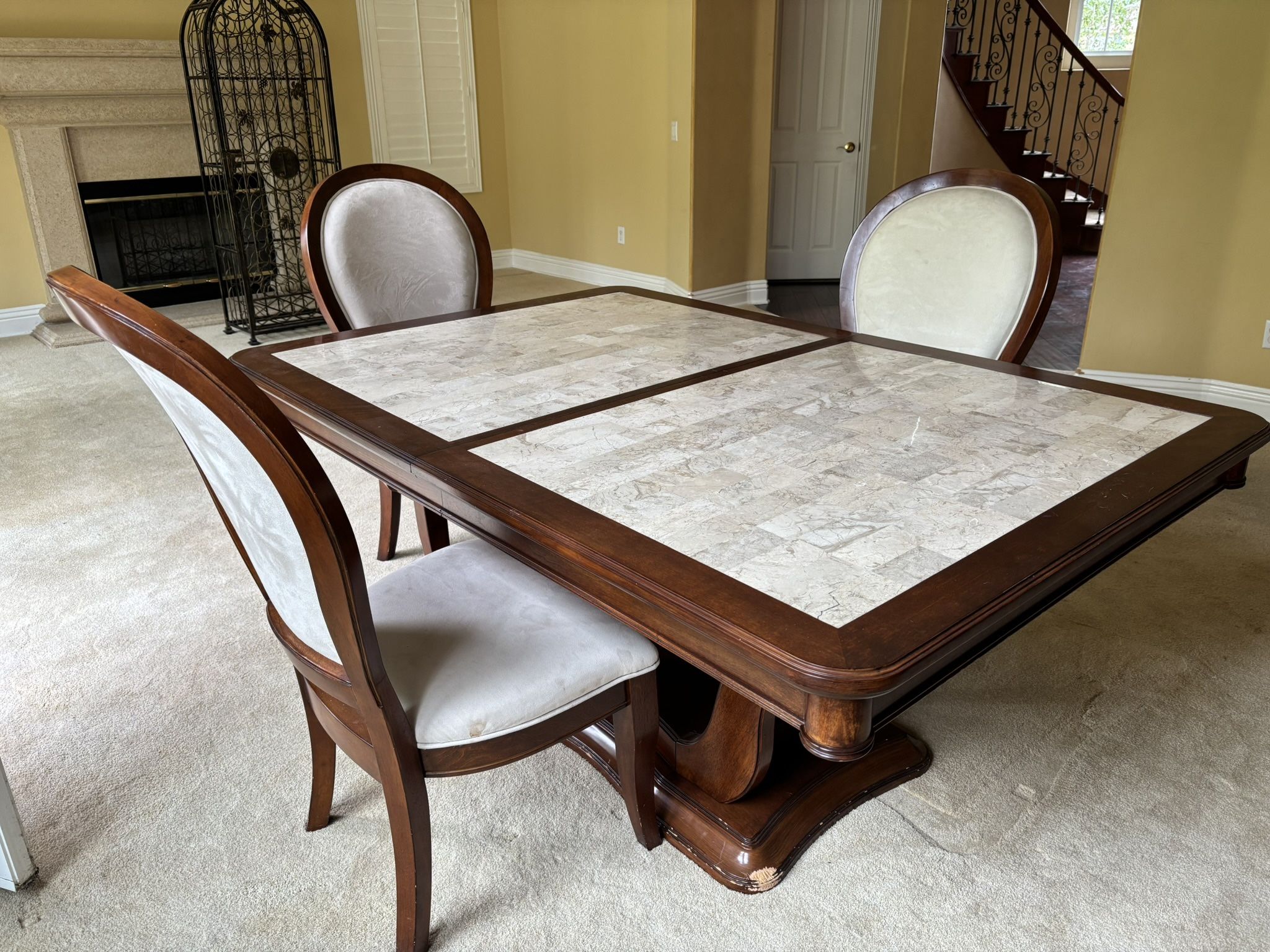 Beautiful dining set with marble top