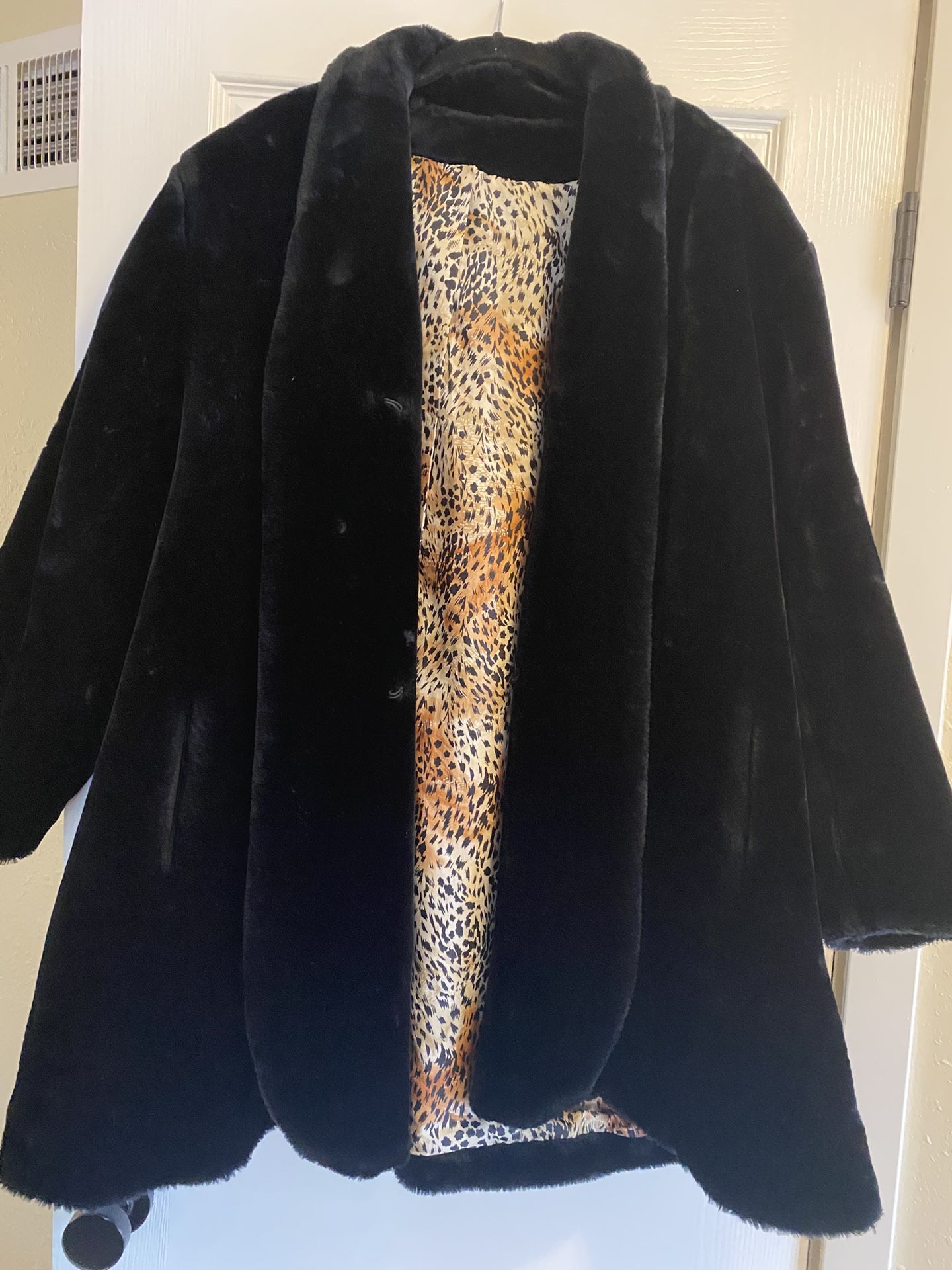 Hillmoor Black Faux fur Coat