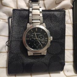 Men's Stainless Steel Burberry Watch! Retails For Over $400!
