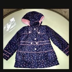 London Fog Girls Pink Hearts Winter Coat Size 5