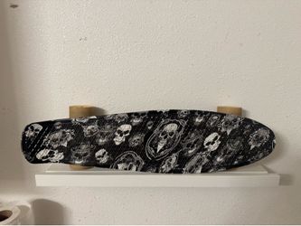 Penny board. Black Skull Pattern Mini Skateboard