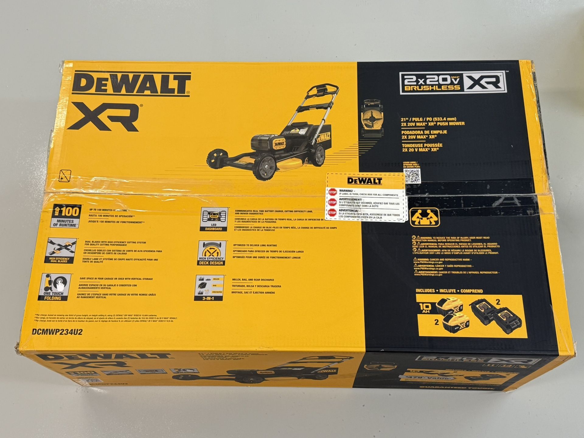 NEW! DeWalt DCMWP234U2 20V MAX XR Cordless Push Mower Kit