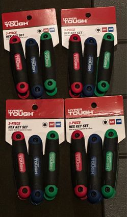 Hyper Tough 3-Pack Folding Hex Key Set with SAE Metric and Star All 4 Set For $20