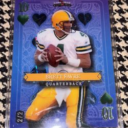 Brett Favre Wildcard 5 Card Stud  Football Card #2/2 10 Of Hearts Numbered Paralell 