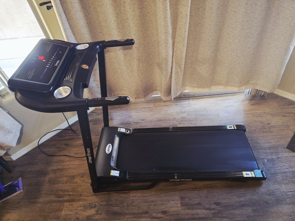 UMAY Fitness Home Folding Incline Treadmill with Pulse Sensors